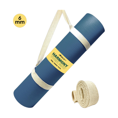 BOLDFIT Yoga Mat for Men Women 6mm Exercise Mat Anti Skid Workout Yoga Matte Carry Strap Blue 6 mm Yoga Mat
