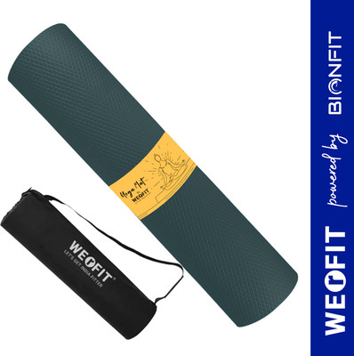 WErFIT 4mm Soft Premium EVA Yoga Mat with Carrying Bag, Anti Skid, Home & Gym, Men Green 4 mm Yoga Mat