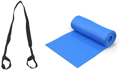 Fit Byte YOGFIT Eco Friendly Yoga Mat Enhanced Balance Comfort Grip With Strap(Blue) Blue 3 mm Yoga Mat