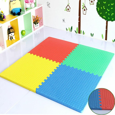 Charming treasures EVA Interlocking Floor Mats for Yoga/Exercise/Kids Play (16 Sq.ft) 4 Tiles Multicolor 20 mm Exercise & Gym Mat