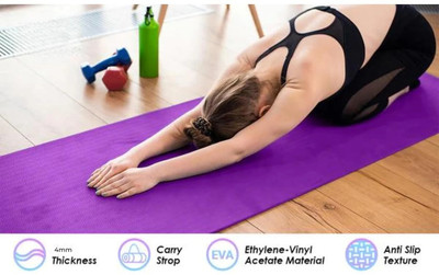 UnicornGlazz Mapache Yoga Premium Quality Mats Purple 4 mm Yoga Mat