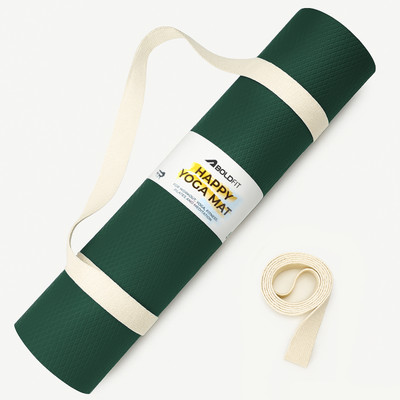 BOLDFIT Yoga Mat For Men Women & Kids Eva Exercise Mat For Gym With Cover Strap Mattress Green 4 mm Yoga Mat