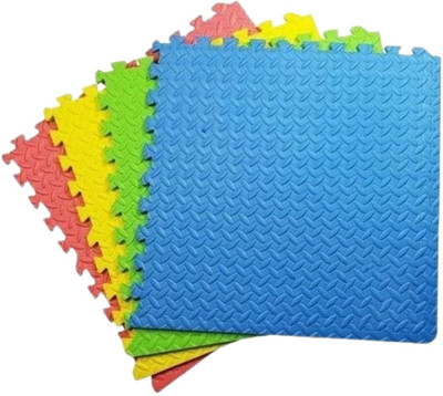 Reznor EVA Interlocking Floor Mats for Yoga/Exercise/Kids Play (16 Sqft) 4 Tiles Multicolor 12 mm mm Yoga Mat