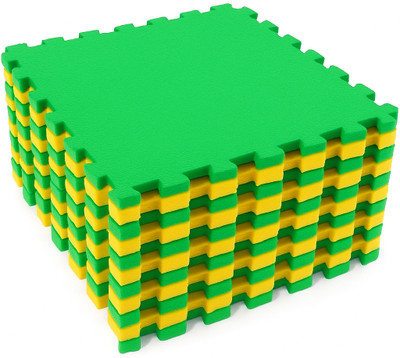 ONX EVA Interlocking Floor Mats for Yoga/Exercise/Kids Play Green, Yellow 10 mm Exercise & Gym Mat