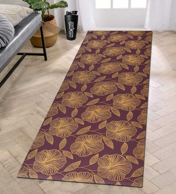 EXOTICE Magenta Printed Rubber Yoga Mat 4MM Thickness 4 mm Yoga Mat