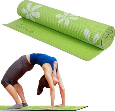 Strauss Anti Skid Solid Pvc Yoga Mat With Carry Bag | Exercise Mat, (Green) Green 6 mm Yoga Mat