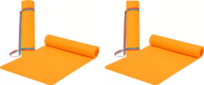 Serenity Everyday Yoga Mat & Carry Strap for Men, Women & Kids Fitness (Orange) - 8 MM mm Yoga Mat
