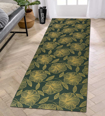 EXOTICE Dark Green Printed Rubber Yoga Mat 4MM Thickness 4 mm Yoga Mat