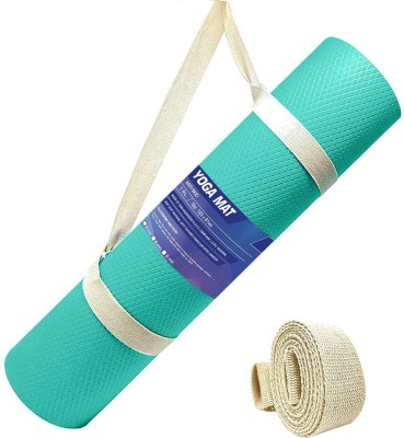 Strauss Anti Skid EVA Yoga Mat with Carry Strap, (Sea Green) 4 mm Yoga Mat