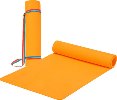 Serenity Everyday Yoga Mat & Carry Strap for Men, Women & Kids Fitness (Orange) - Orange 8 MM mm Yoga Mat