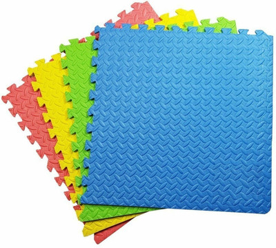 Reznor EVA Interlocking Floor Mats for Yoga/Exercise/Kids Play (32 Sqft) 8 Tiles Multicolor 20 mm Yoga Mat