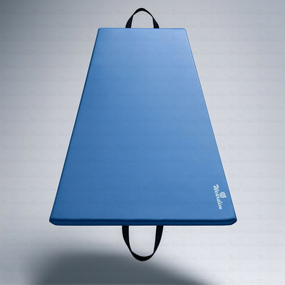 Wearslim PU Leather Yoga Mat, Extra Thick Yoga Mat and Exercise Mat with Carrying Strap Blue 10 mm Yoga Mat