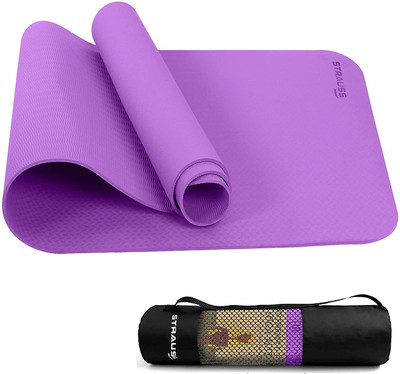 Strauss PE Eco-Friendly Yoga Mat for Men & Women with Carry Bag Purple 6 mm Yoga Mat