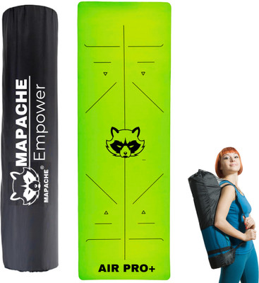 MAPACHE TPE Alignment Yoga Mat + Yoga Strap + Carry Bag for Men/Women/Kids Multicolor 8 mm Yoga Mat
