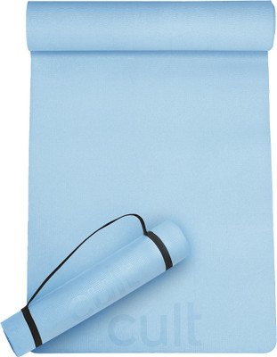 Cult EVA Yoga Mat with carry strap with Anti-Slip Grip & Sweat-Absorbent Surface Blue 4 mm Yoga Mat