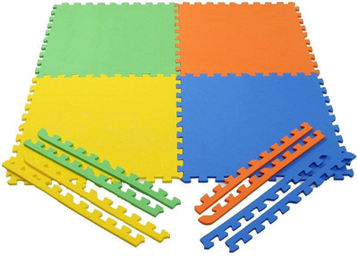 Charming treasures EVA Interlocking Floor Mats for Yoga/Exercise/Kids Play (14 Sq.ft) 4 Tiles Multicolor 12 mm Exercise & Gym Mat