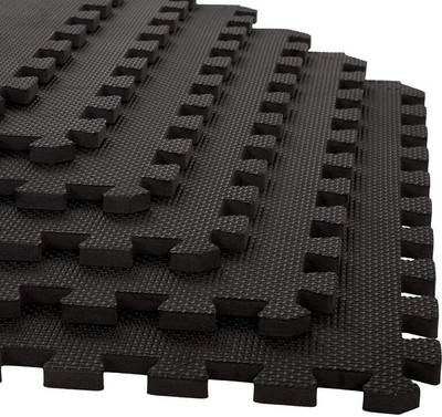 Easyhome Rubber Floor Mat(Black, Small, Pack of 16)
