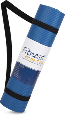 Fitness Mantra 8mm Anti-Slip NBR Yoga Mat with Carrying Strap Color Blue 8mm mm Yoga Mat