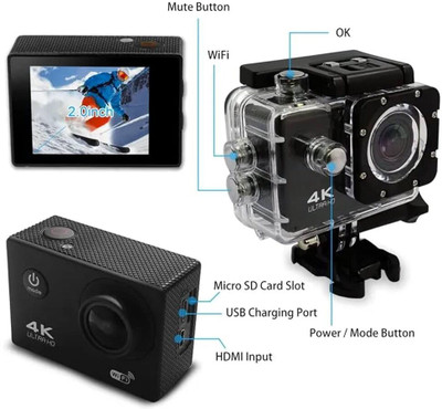 Akaso Sports Action camera 4k Ultra HD 20MP Wifi 30M Waterproof Action Camera Sports DV Camcorder Sports and Action Camera(Black, 16 MP)