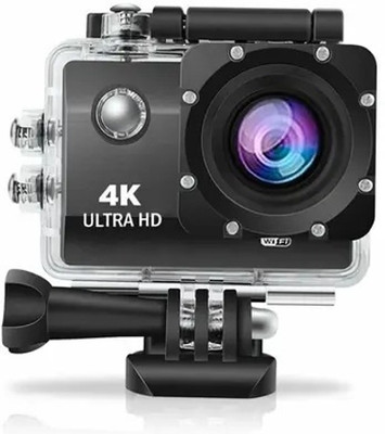 GETEX WIFI ACTION 4K CAMERA WITH ACCESSORIES AND WATERPROOF 30 METER Sports and Action Camera(Black, 16 MP)