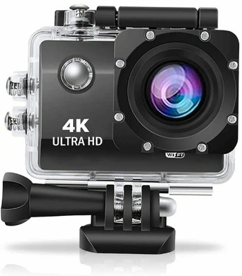 AMBAR 4K Camera Gopro waterproof with wide angle lens Sports and Action Camera(Black, 20 MP)