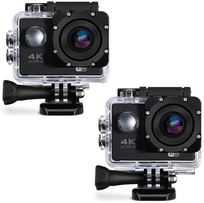 Lipzie H12.Action.Camera BUY ONE GET ONE H12 Action Camera 4K Ultra HD Waterproof Sport Camera Sports and Action Camera(Multicolor, 16 MP)