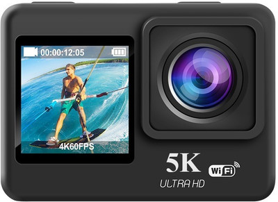 Qiwa action camera 5K 30FPS 48MP WiFi Ultra HD Sports Action Camera Sports and Action Camera(Black, 12 MP)