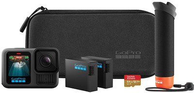 GoPro HERO13 Special Bundle -The Handler , Extra Enduro battery,Mount, 64GB MemoryCard Sports and Action Camera(Black, 27 MP)