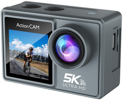 Qiwa ACTION CAMERA 5K Waterproof Camera Sports and Action Camera(Black, 16 MP)