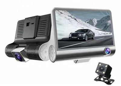 LionBolt 4.0 inch 3 Channels 4G Lens 1080P 30FPS rear car reversing recording camera Sports and Action Camera(Black, Silver, 2 MP)