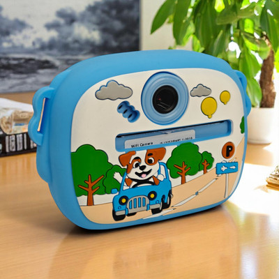 Uphaar by OMG 2025 Silicone Case Kids Camera with Instant B&W Printing, Cute Cartoon Design Sports and Action Camera(Blue, 20 MP)