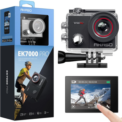 Akaso EK-7000PRO EK7000 Pro 4K30fps Action Camera, EIS, 131ft Waterproof, 5X Zoom Kit Sports and Action Camera(Black, 20 MP)