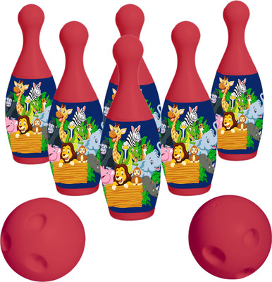 himanshu tex 6 pins 2 Ball Bowling Game Set for Kids Sport Toy Sports Bowling Set(Red)