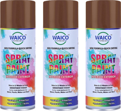 TECHTOM NEW_Waico_Brown_Pk3 Brown Spray Paint 1200 ml(Pack of 3)
