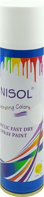 Unisol Multi-Surface Acrylic Fast Dry Enamel Paint Spray DIY metal wood wall White Spray Paint 250 ml(Pack of 1)