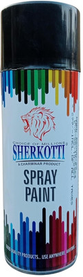 SHERKOTTI SHERKOTTI Spray Paint, Quick Drying with Gloss finish for Metal, Wood and Walls, Black Spray Paint 400 ml(Pack of 1)