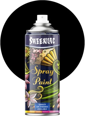 SHEENLAC Flat Black Spray Paint 400 ml(Pack of 1)