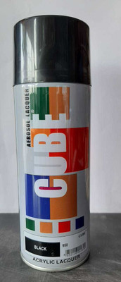 CUBE Cube Aerosol Lacquer Spray Paint (Black Finish, 400 ml) Black Spray Paint 400 ml(Pack of 1)