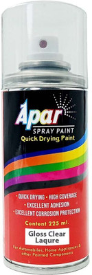 apar Spray Paint Can Antirust GLOSS CLEAR LACQUER-225 ml (Pack of 1), Multicolor Spray Paint 225 ml(Pack of 1)
