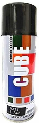 CUBE Aerosol Multi Purpose Gloss Black Spray Paint 400 ml(Pack of 1)