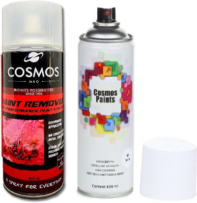 Cosmos Paints Paint Remover & Gloss White Spray Paint 400 ml(Pack of 2)