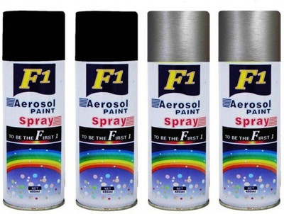 mystic Cube Aerosol Spray Paint for Multipurpose Silver Spray Paint 400 ml(Pack of 4)