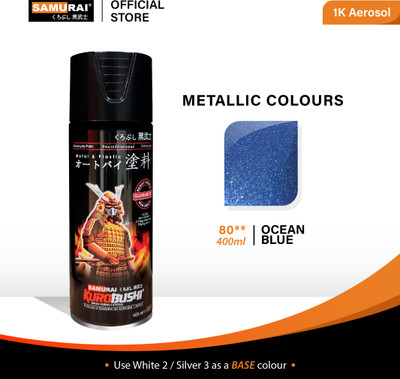 Samurai Kurobushi Metallic Colours SAMURAI 80/1147 OCEAN BLUE Spray Paint 400 ml(Pack of 1)