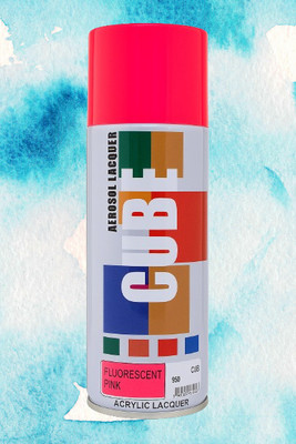 MODAROCK CUBE Fluorescent Pink Acrylic Lacquer Spray Paint fluorescent pink Spray Paint 400 ml(Pack of 1)