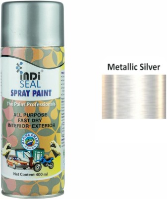 INDISEAL All Purpose Fast Dry Interior/Exterior | DIY for Automotive, Metal, Wood & Wall Silver Spray Paint 400 ml(Pack of 1)