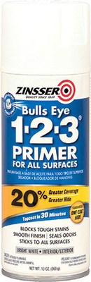 MROkart Rust-Oleum 2008 Zinsser Bulls Eye 1-2-3 Water-Base White Spray Paint 340 ml(Pack of 1)