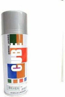 CUBE Aerosol Multi Purpose Gloss Silver Spray Paint 400 ml(Pack of 1)