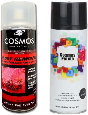 Cosmos Paints Paint Remover & Matt Black Spray Paint 400 ml(Pack of 2)
