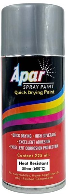 apar Heat Resistance Spray Paint SILVER -225 ml (upto 600°C)-(Pack of 1), For High Heat Surface Like silencer, boiler,chimneys etc. Spray Paint 225 ml(Pack of 1)
