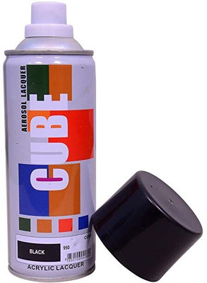 CUBE Cube Aerosol Spray Paint for Multipurpose Black Spray Paint 400 ml(Pack of 1)